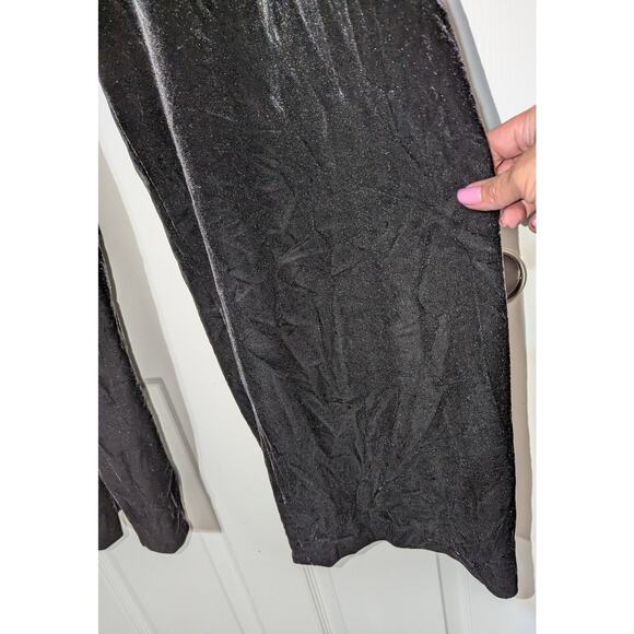 Alex Evenings Pants Womens 3X Black Velvet Pull On Wide Leg Dressy Party Plus - Picture 7 of 10